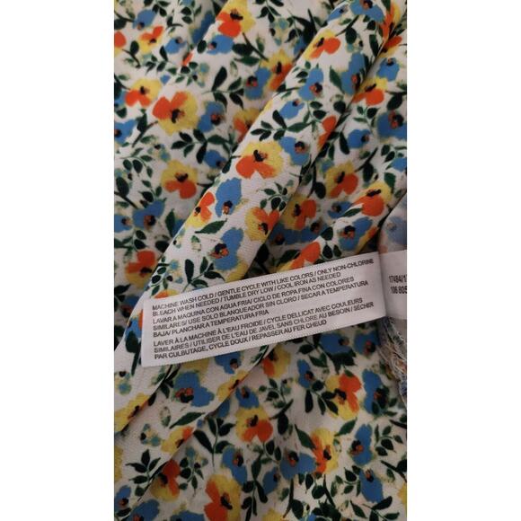 Jason Wu Eloquii Womens Size 22 Blouse White Ditzy Floral Flowy Top Puff Sleeve - Picture 11 of 12